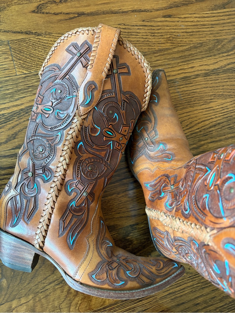 Hand-painted cowboy boots